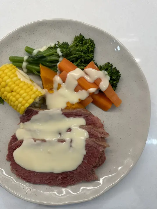 Dave's Beef Corned Silverside with Cheese Sauce Recipe