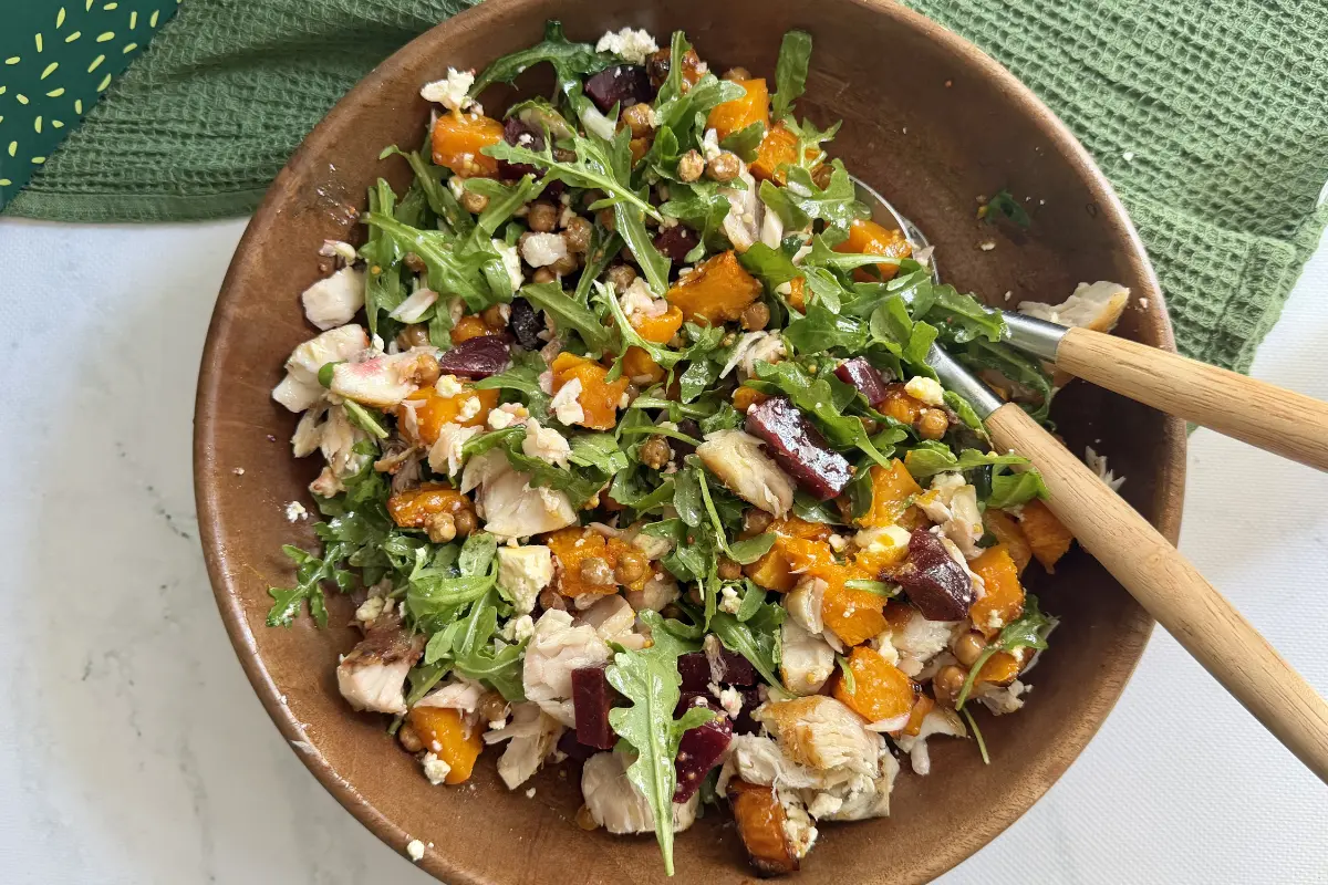 Wild Caught Barramundi, Pumpkin and Feta Salad
