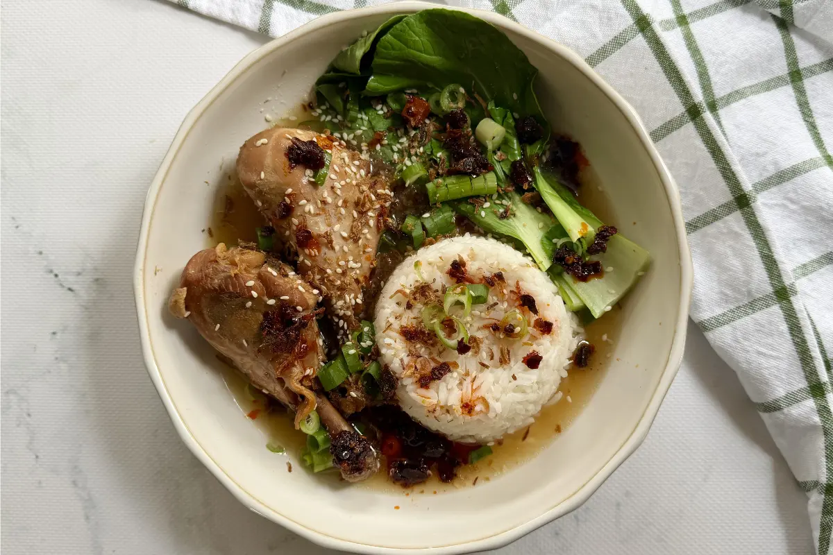 Our Cow Slow Cooker Honey Soy Chicken Drumsticks with Brothy Rice