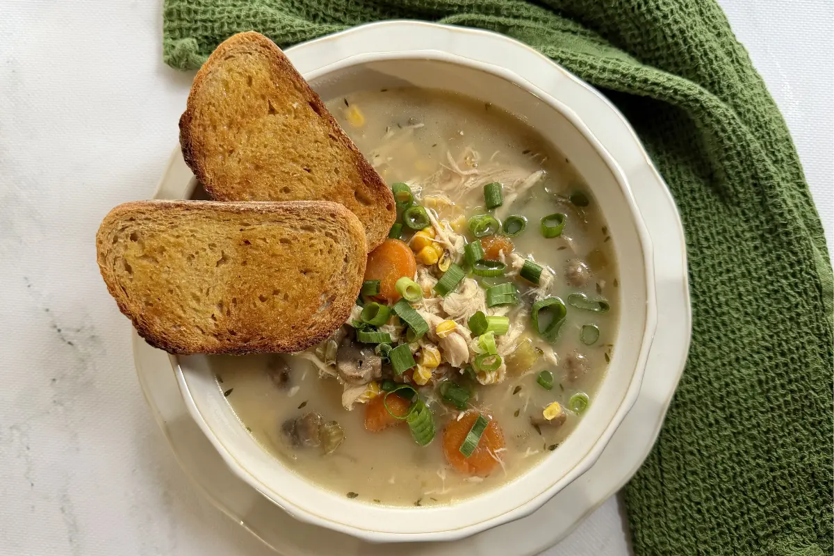 Our Cow Slow Cooker Chicken & Veggie Soup