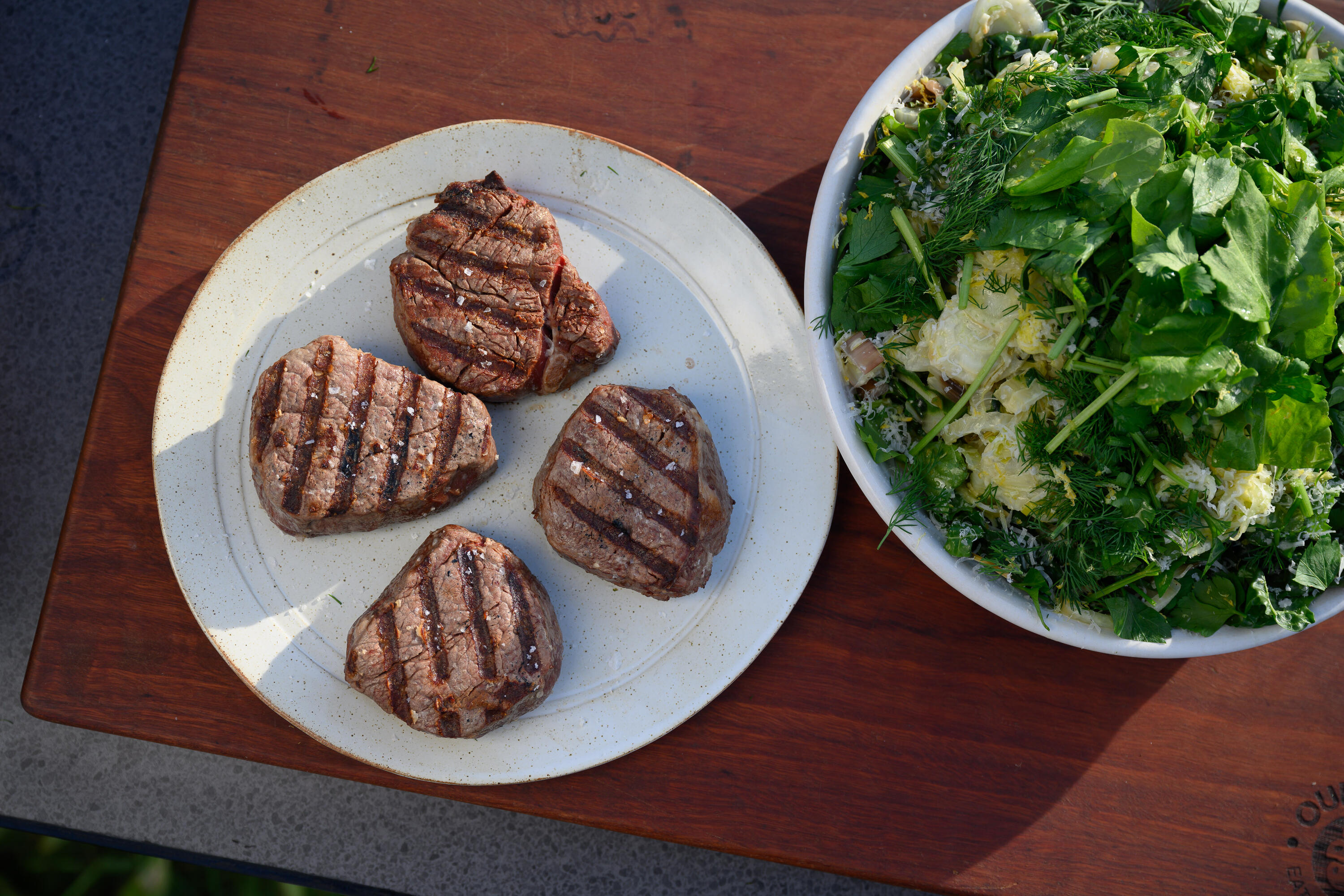 Hayden Quinn’s Eye Fillet with Creamy Spinach & Sorell "Salad" | Our Cow