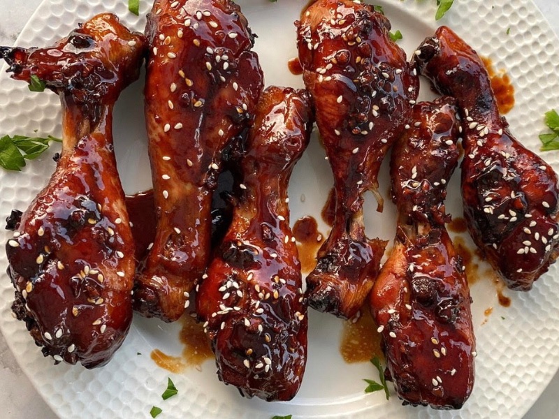 Emily @ Countdown til Dinner's Sticky Honey Soy Drumsticks | Our Cow