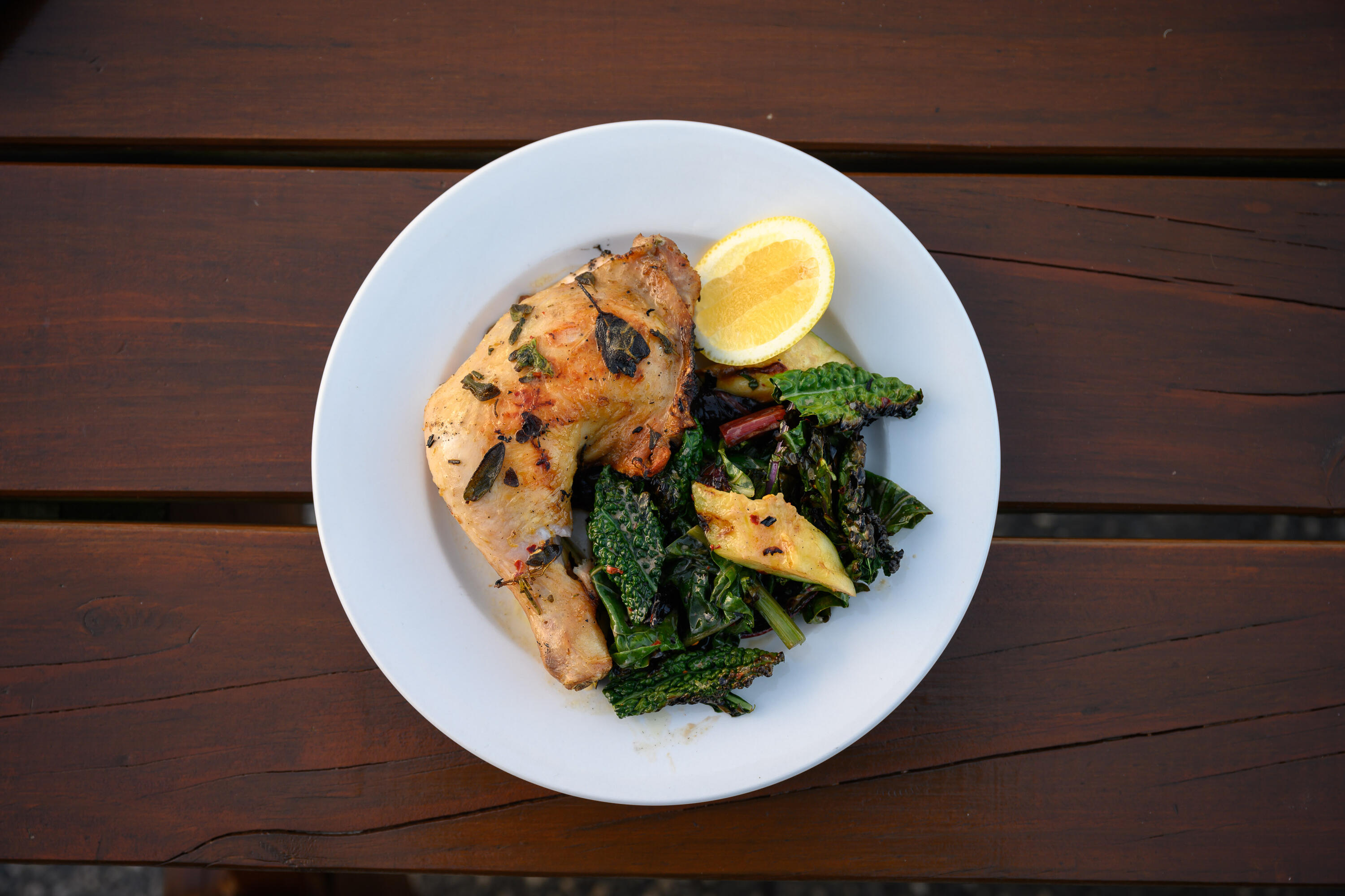 Hayden Quinn’s Herbed Chicken Marylands w/ Grilled Winter Veg | Our Cow